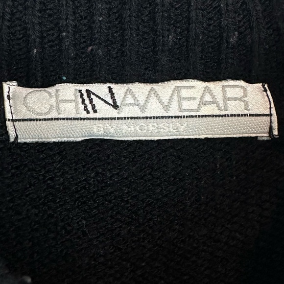 Vintage Oversized Rose Embroidered Cross Stitch Mock Neck Long Sweater Size XL - Picture 6 of 8